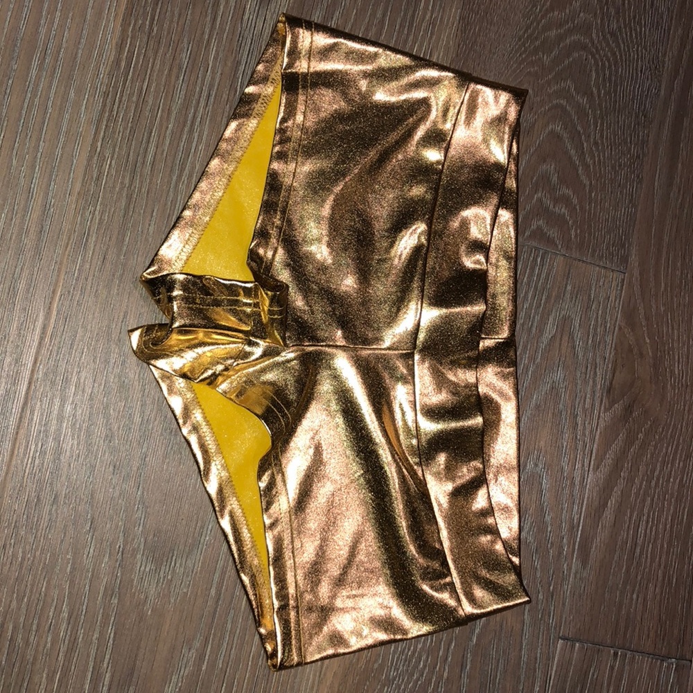 “iHeartRaves” Metallic Booty Shorts